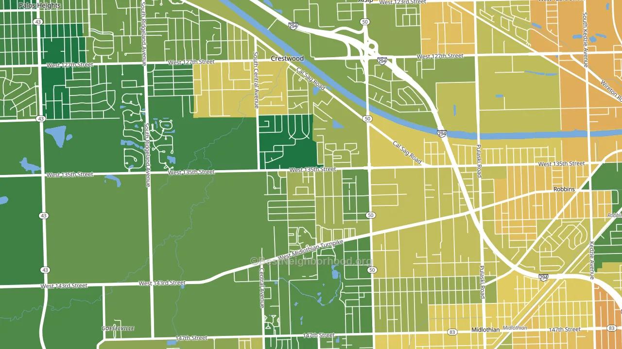 60418, IL block-group voter-turnout map