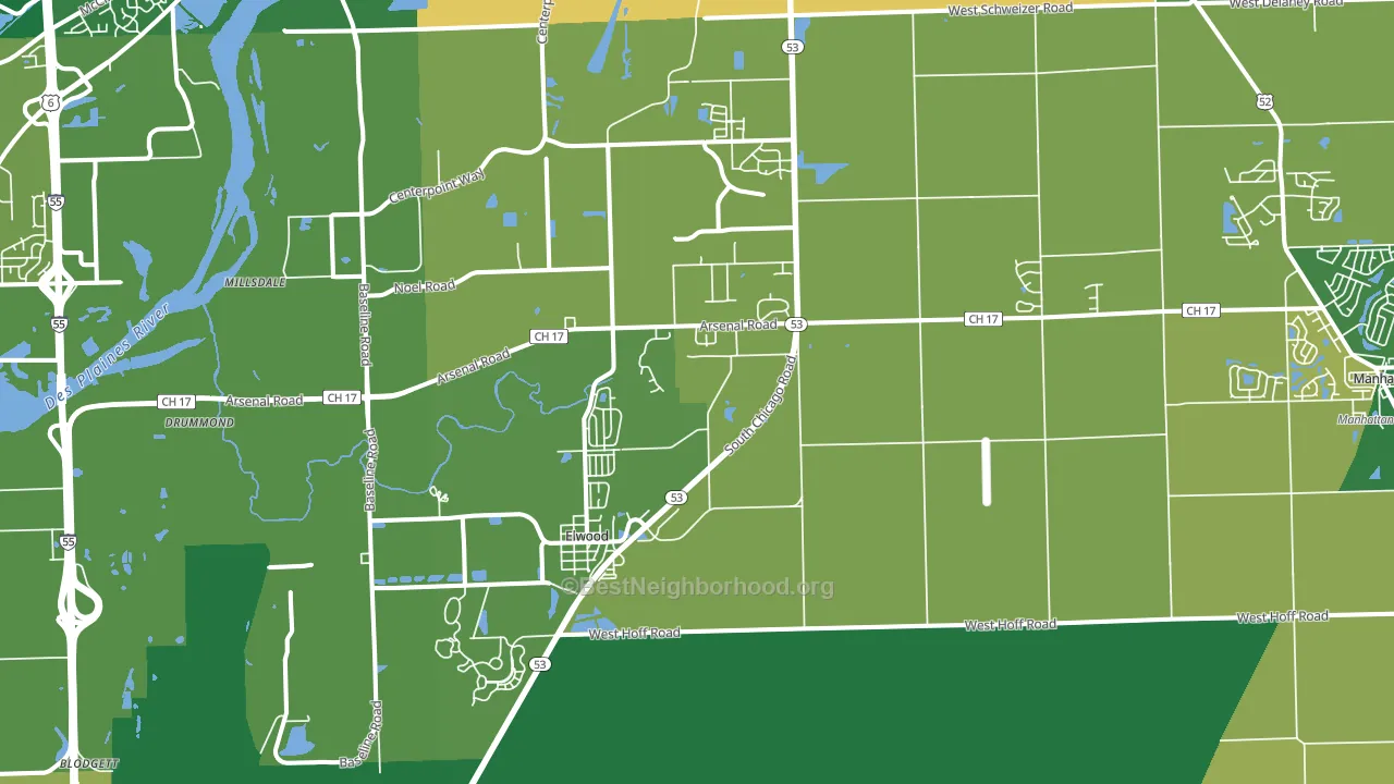 60421, IL block-group voter-turnout map