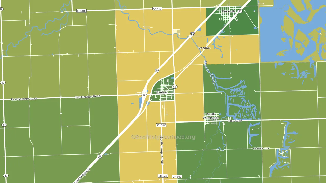 60424, IL block-group voter-turnout map