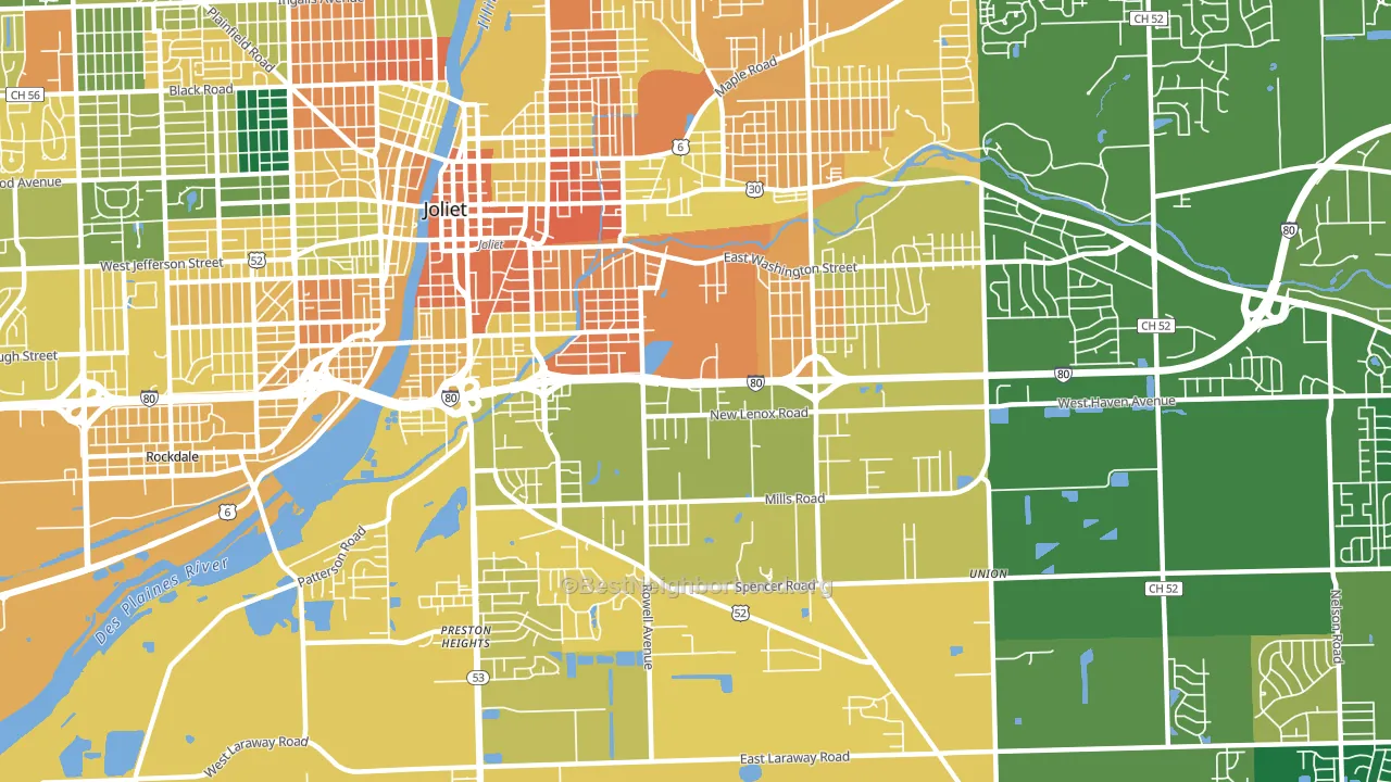 60433, IL block-group voter-turnout map