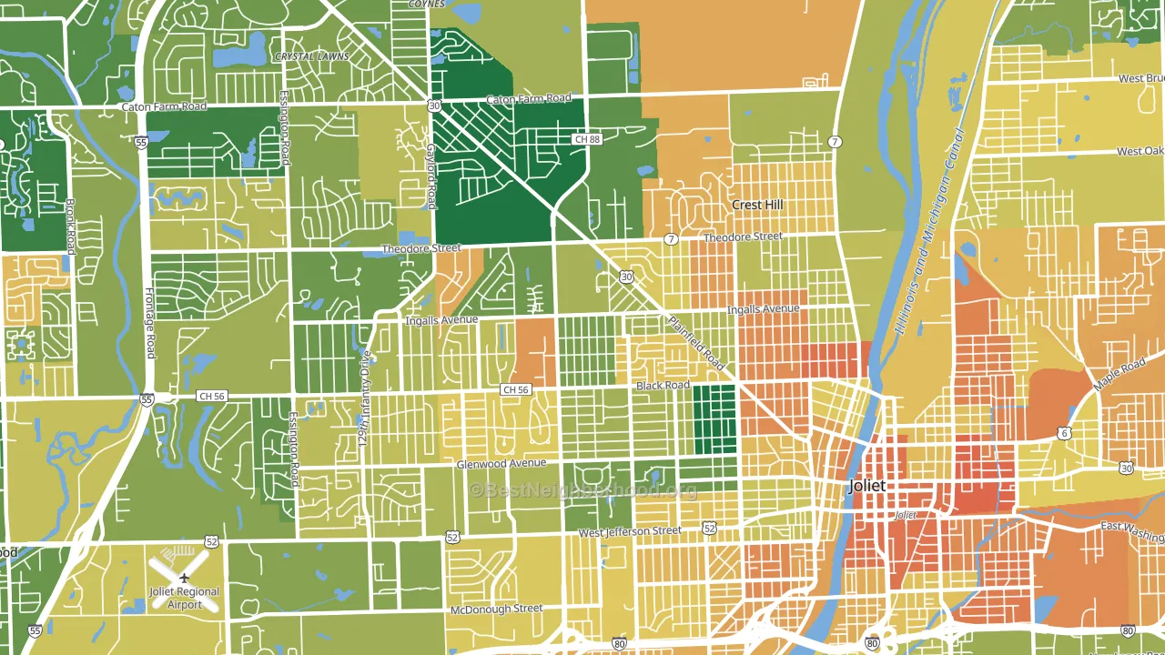 60435, IL block-group voter-turnout map