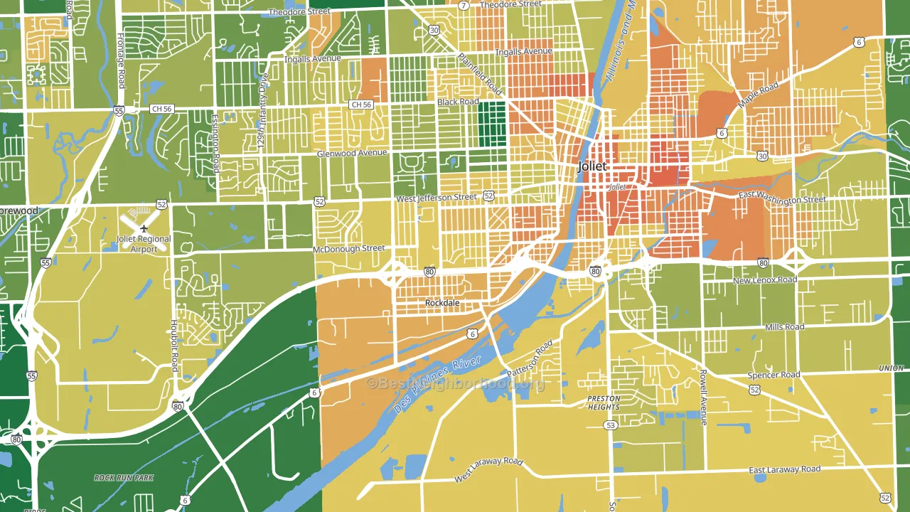 60436, IL block-group voter-turnout map