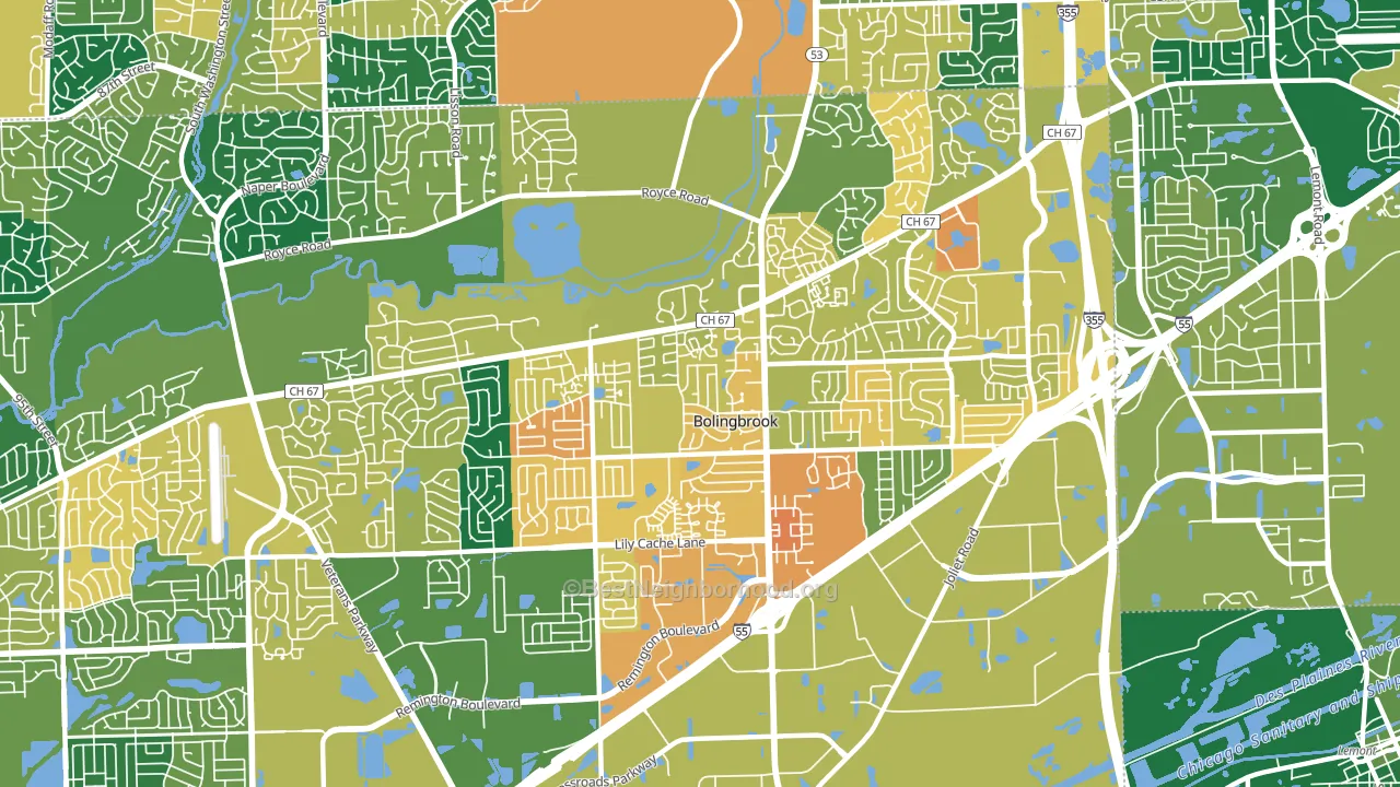 60440, IL block-group voter-turnout map