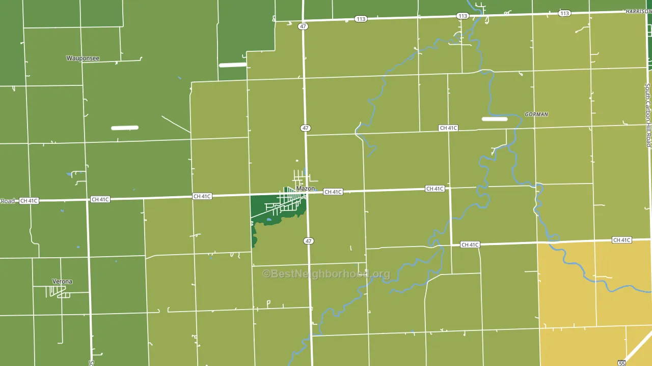 60444, IL block-group voter-turnout map