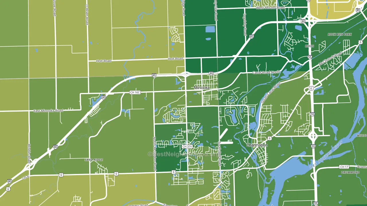 60447, IL block-group voter-turnout map