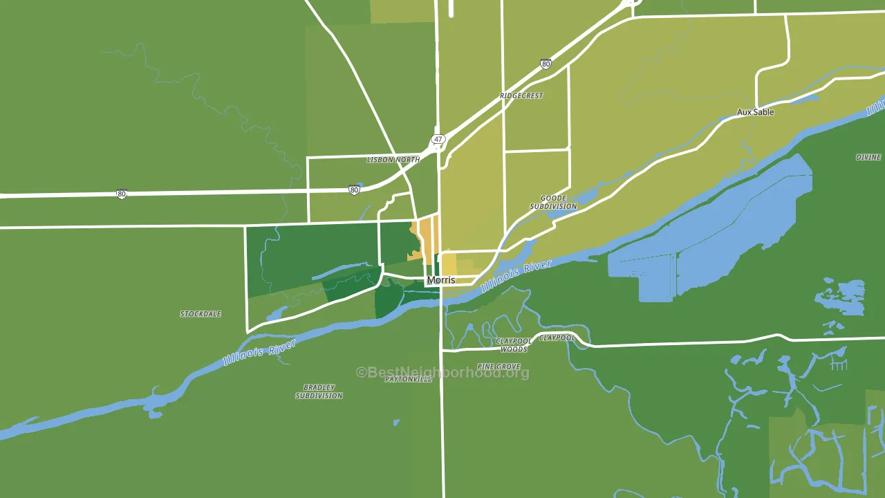 60450, IL block-group voter-turnout map