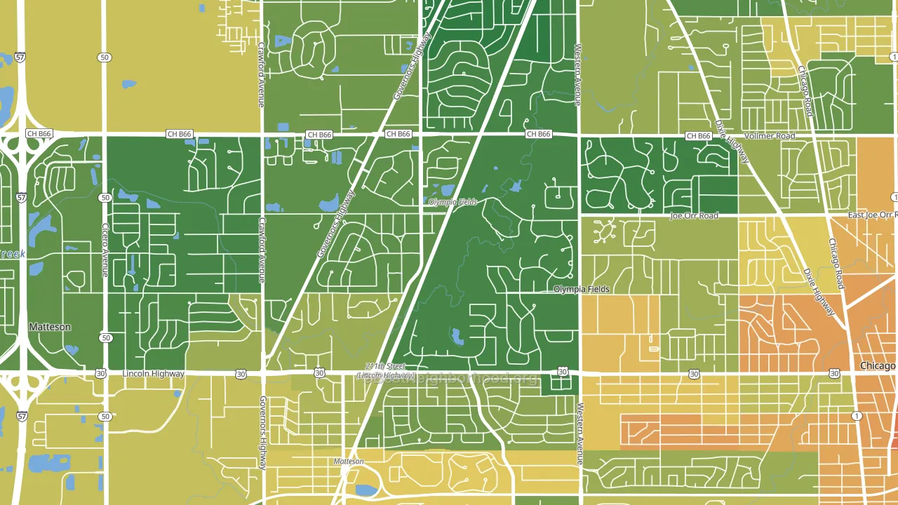 60461, IL block-group voter-turnout map