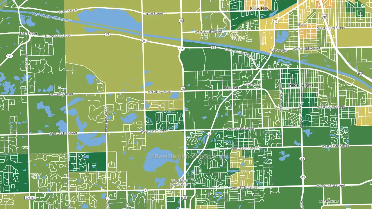 60464, IL block-group voter-turnout map