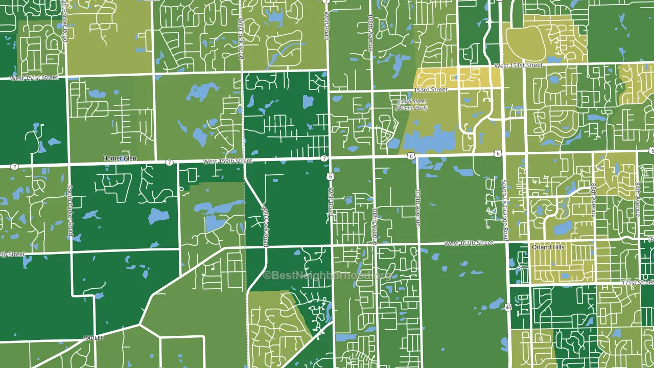 60467, IL block-group voter-turnout map
