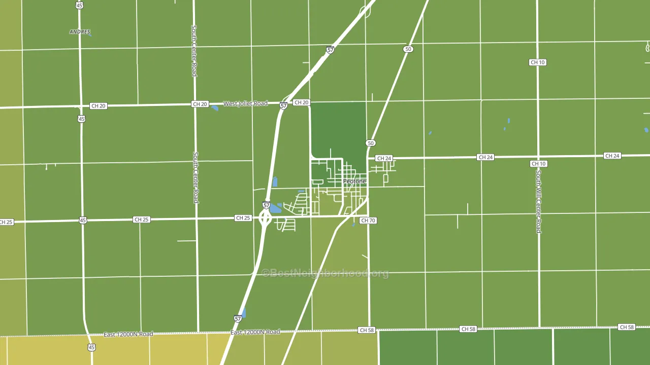 60468, IL block-group voter-turnout map