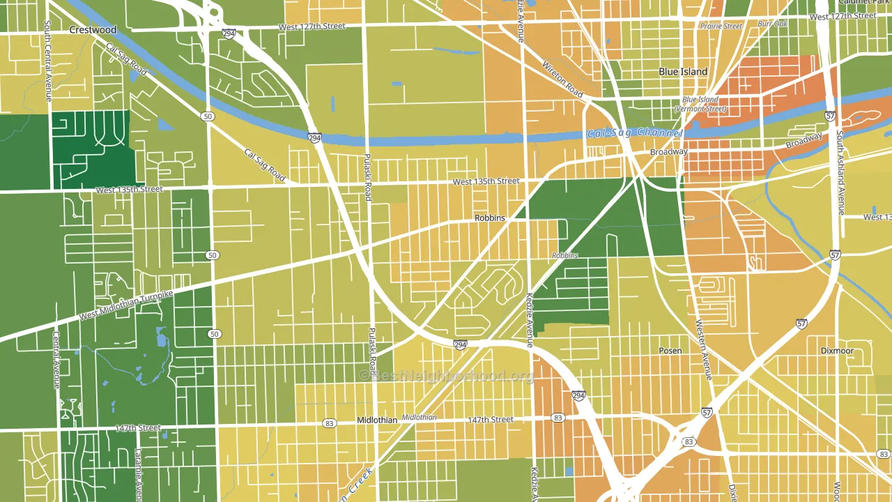 60472, IL block-group voter-turnout map