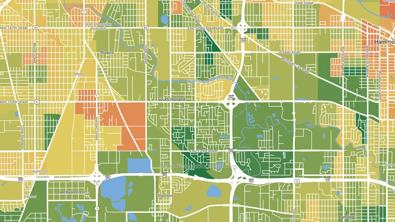 60473, IL block-group voter-turnout map