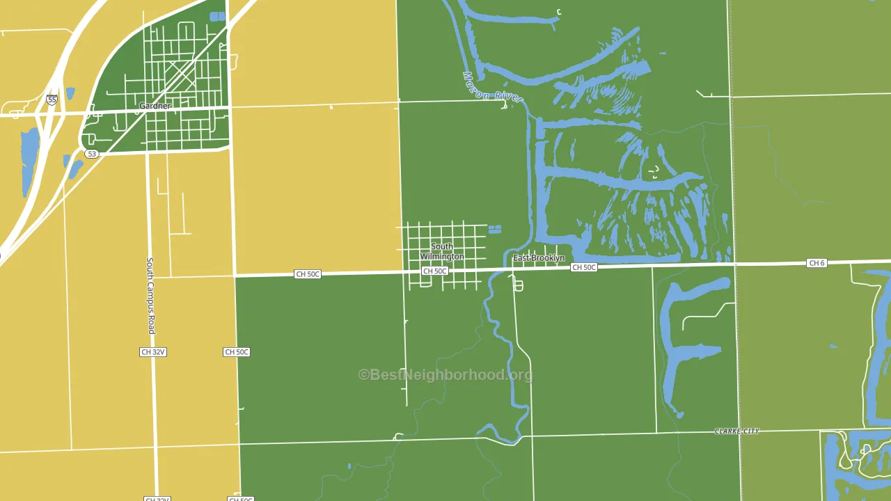 60474, IL block-group voter-turnout map