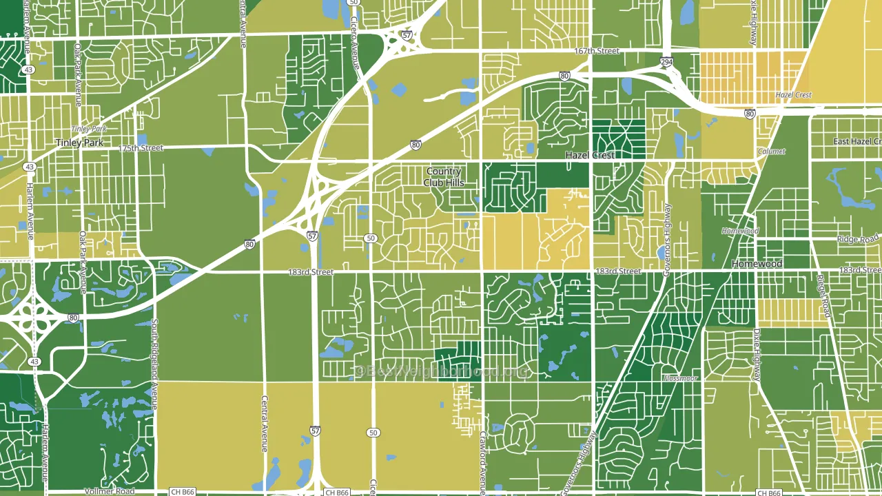 60478, IL block-group voter-turnout map