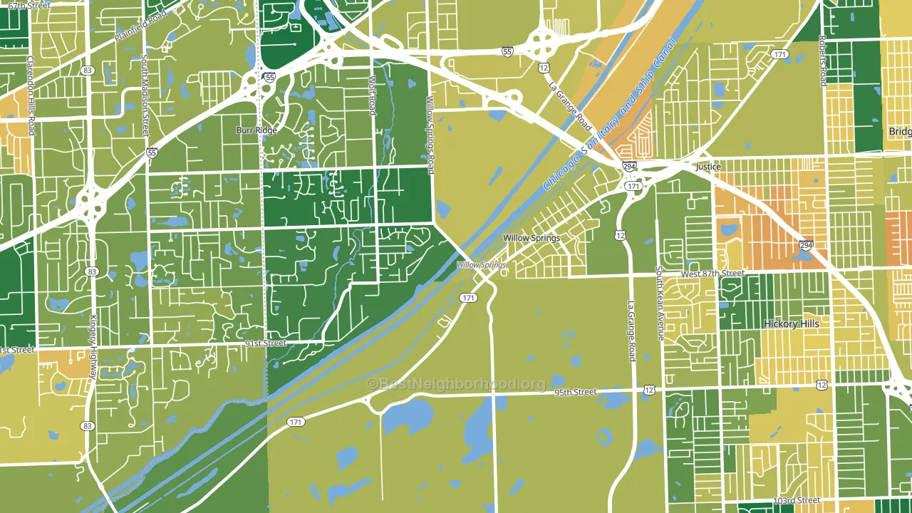 60480, IL block-group voter-turnout map
