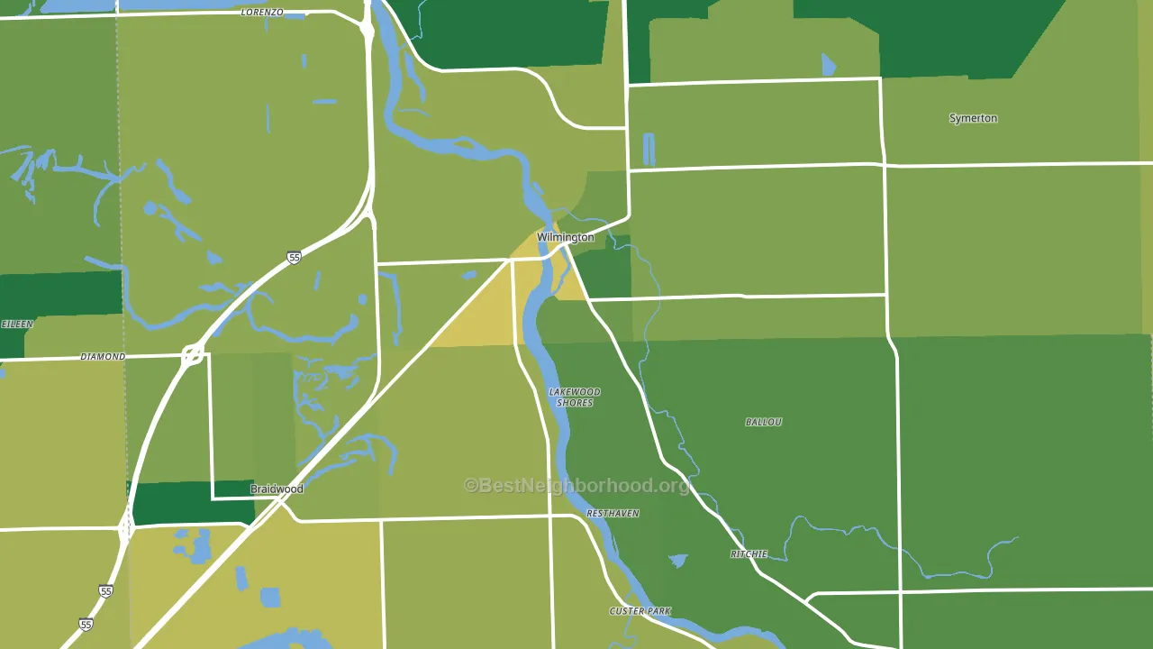 60481, IL block-group voter-turnout map