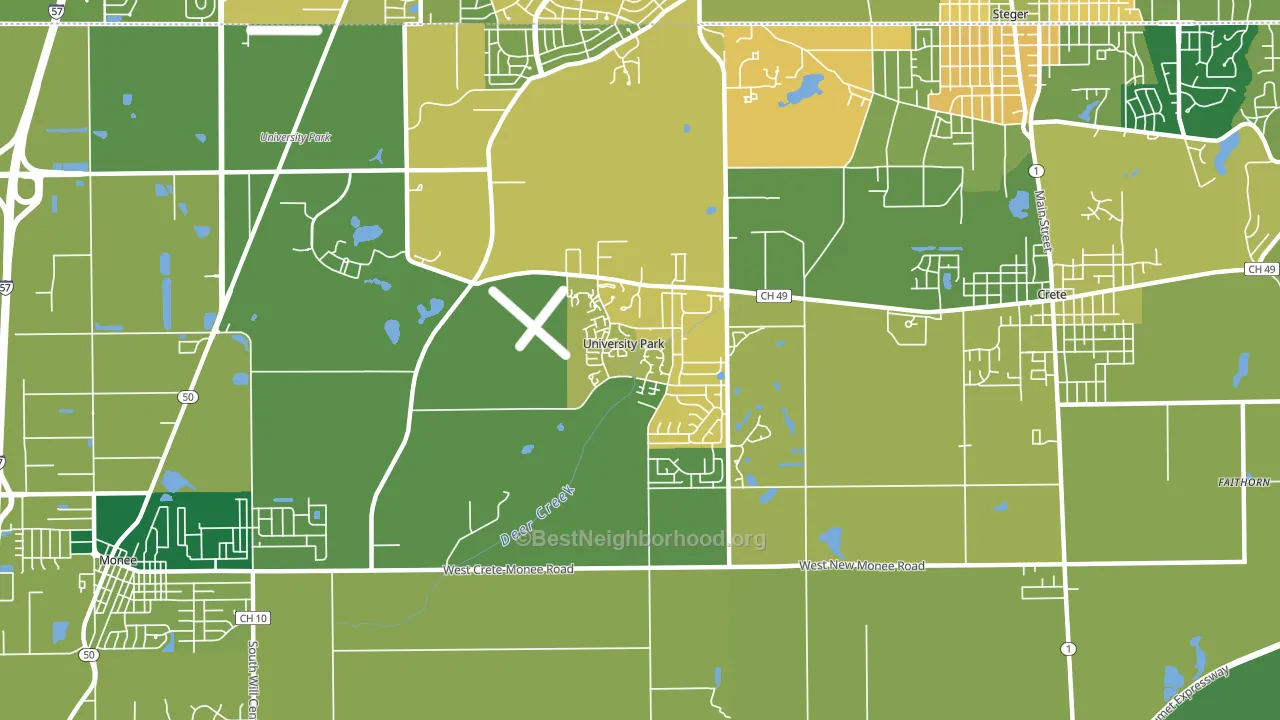 60484, IL block-group voter-turnout map