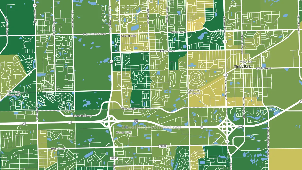 60487, IL block-group voter-turnout map
