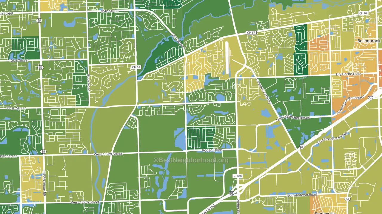 60490, IL block-group voter-turnout map