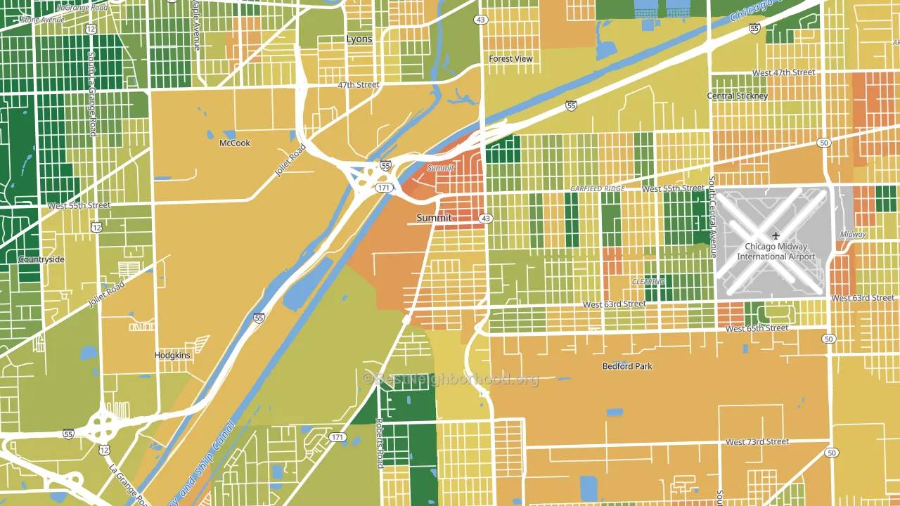 60501, IL block-group voter-turnout map