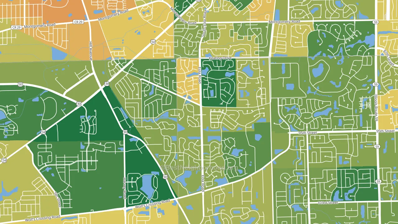 60503, IL block-group voter-turnout map