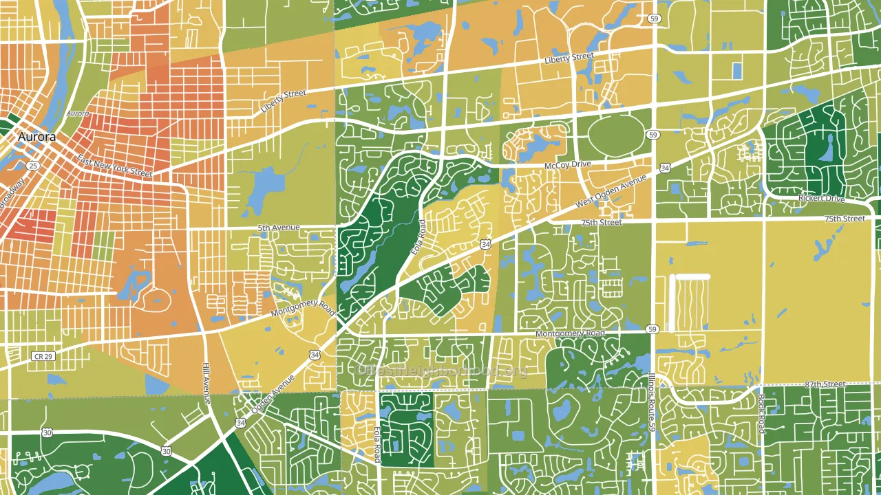 60504, IL block-group voter-turnout map
