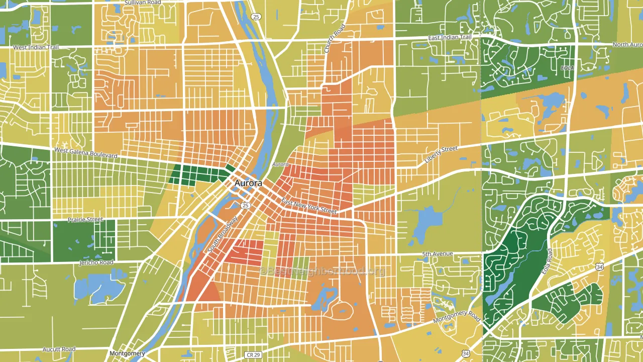 60505, IL block-group voter-turnout map