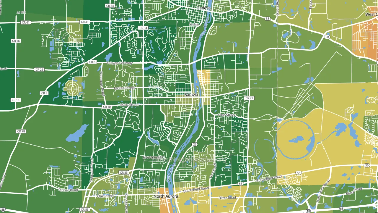 60510, IL block-group voter-turnout map