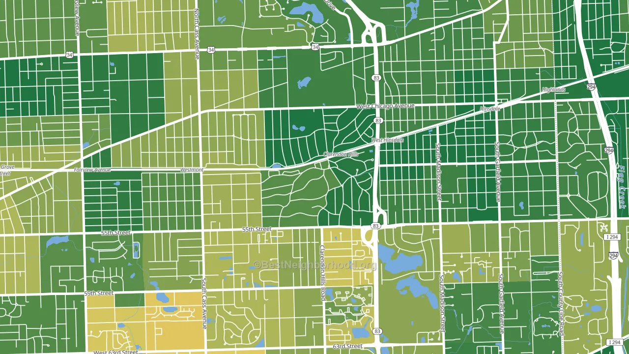 60514, IL block-group voter-turnout map