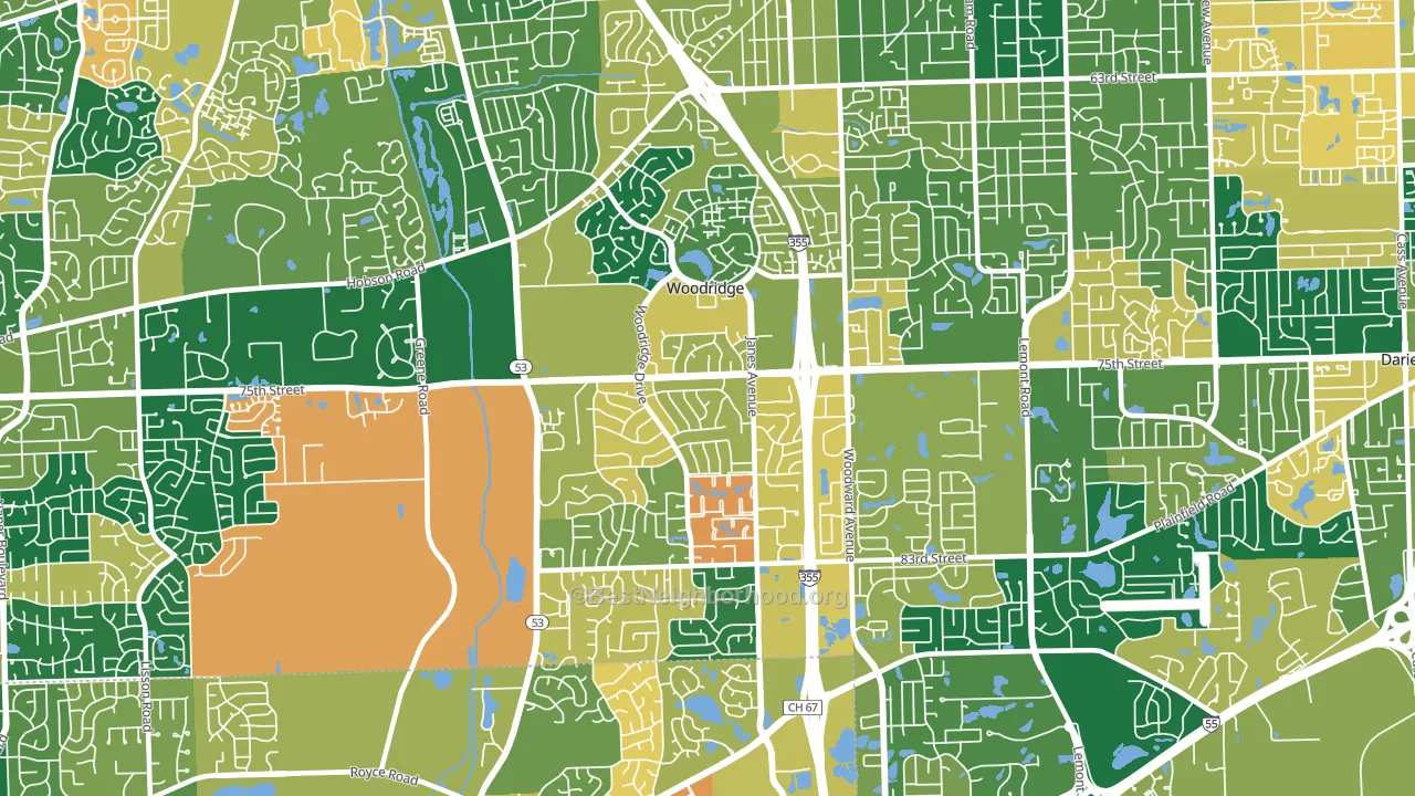 60517, IL block-group voter-turnout map