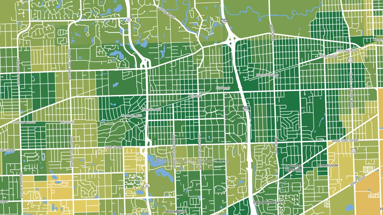 60521, IL block-group voter-turnout map