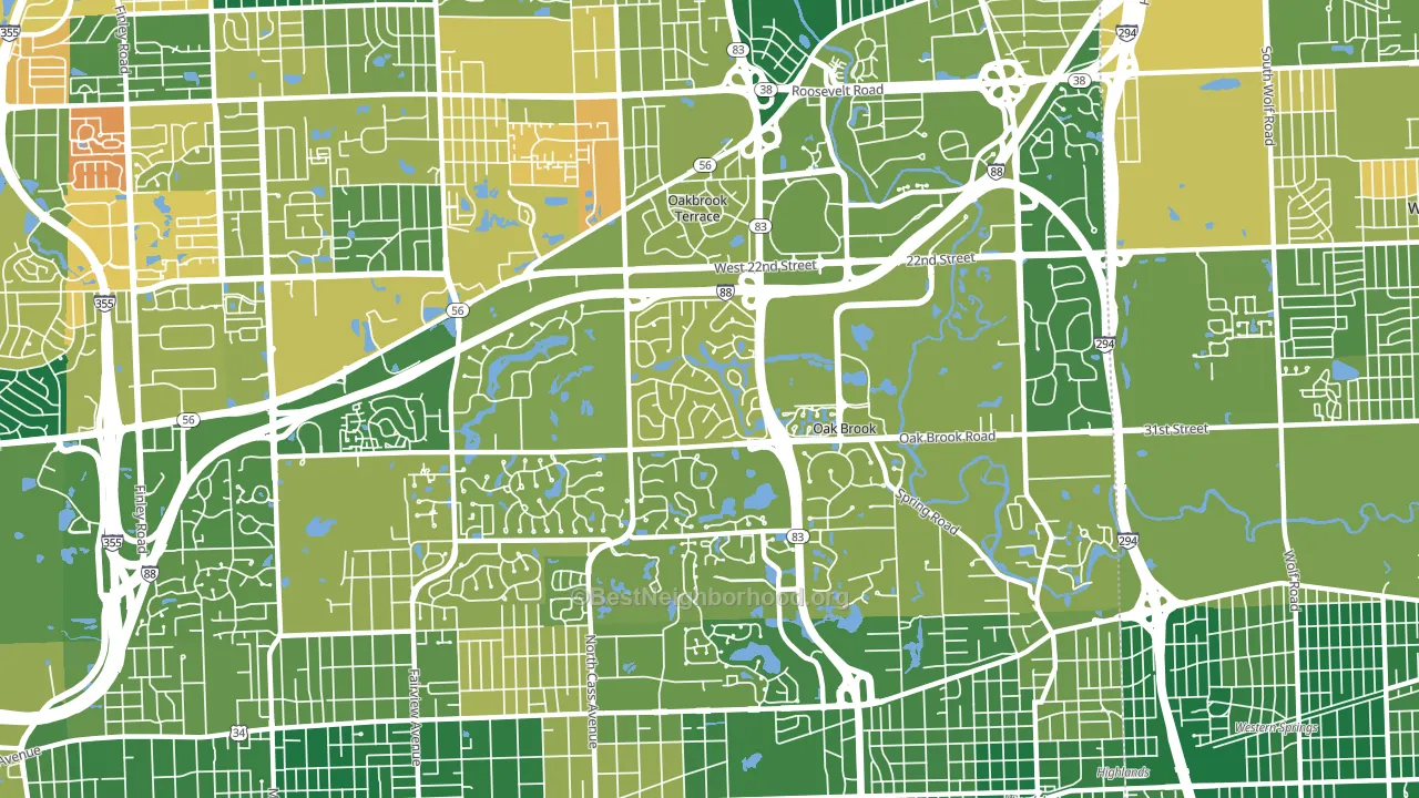 60523, IL block-group voter-turnout map