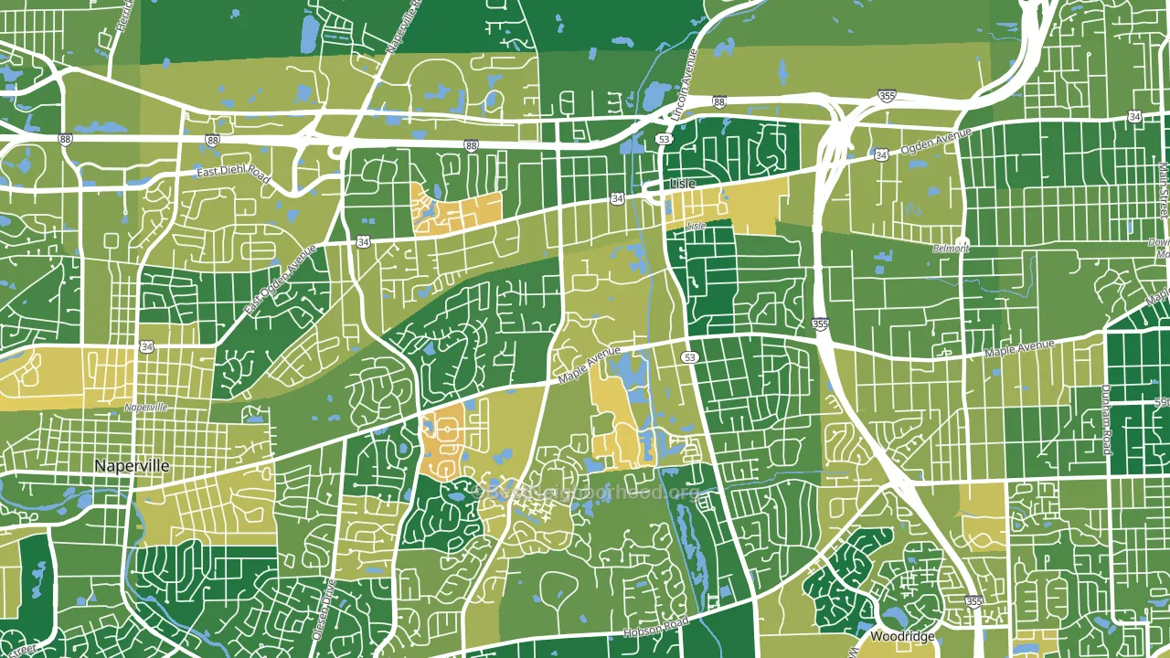 60532, IL block-group voter-turnout map