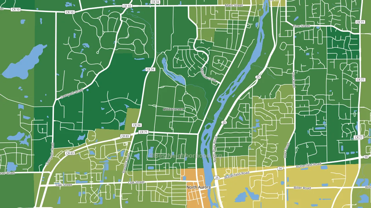 60539, IL block-group voter-turnout map