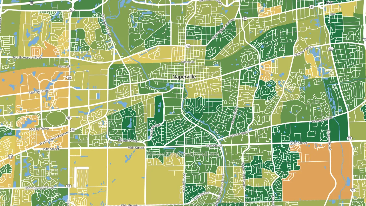 60540, IL block-group voter-turnout map