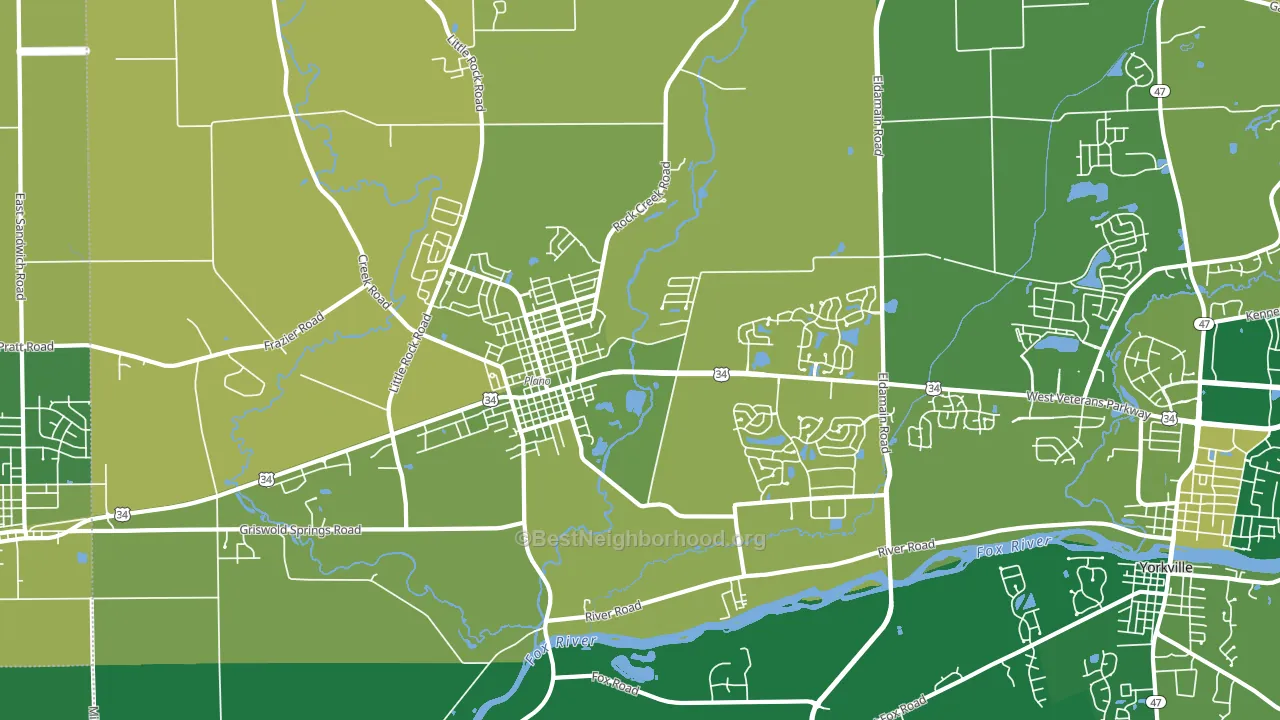 60545, IL block-group voter-turnout map