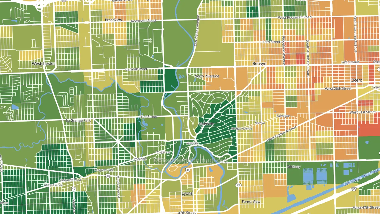 60546, IL block-group voter-turnout map