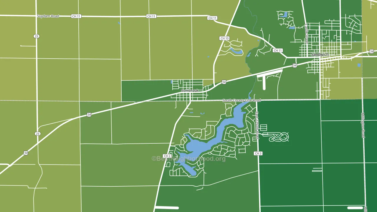 60552, IL block-group voter-turnout map