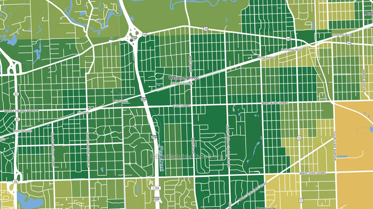60558, IL block-group voter-turnout map