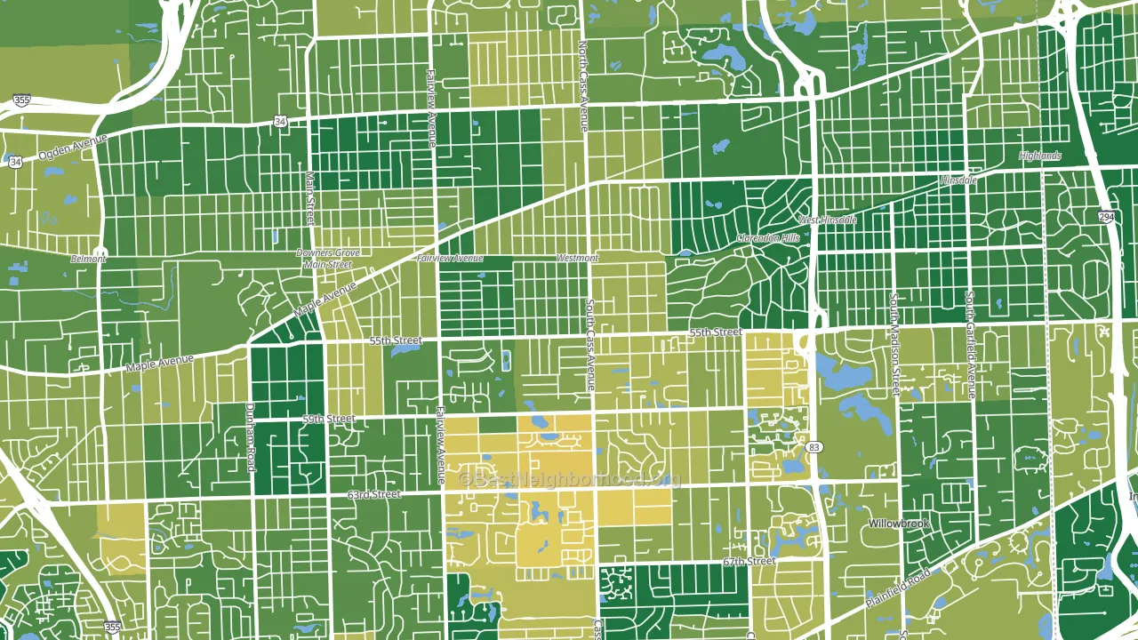 60559, IL block-group voter-turnout map
