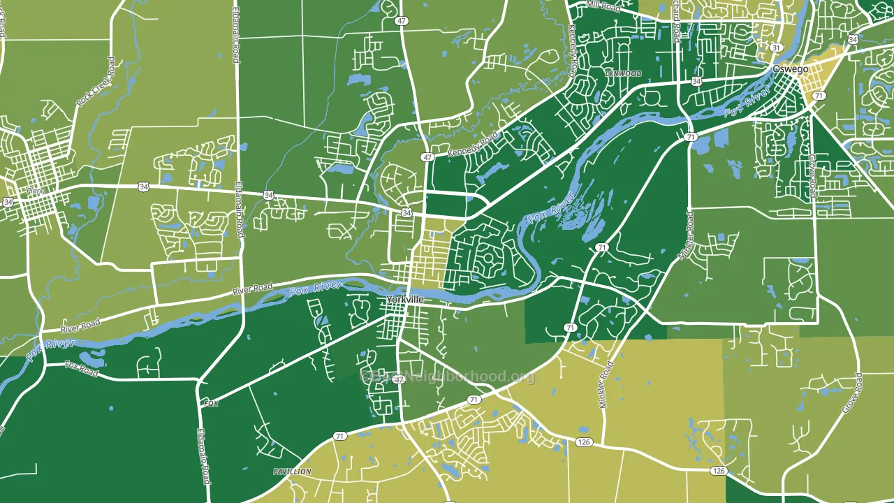 60560, IL block-group voter-turnout map