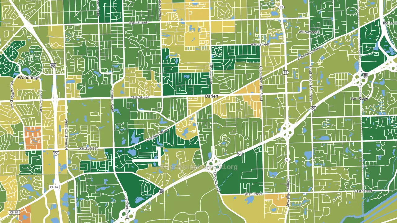 60561, IL block-group voter-turnout map