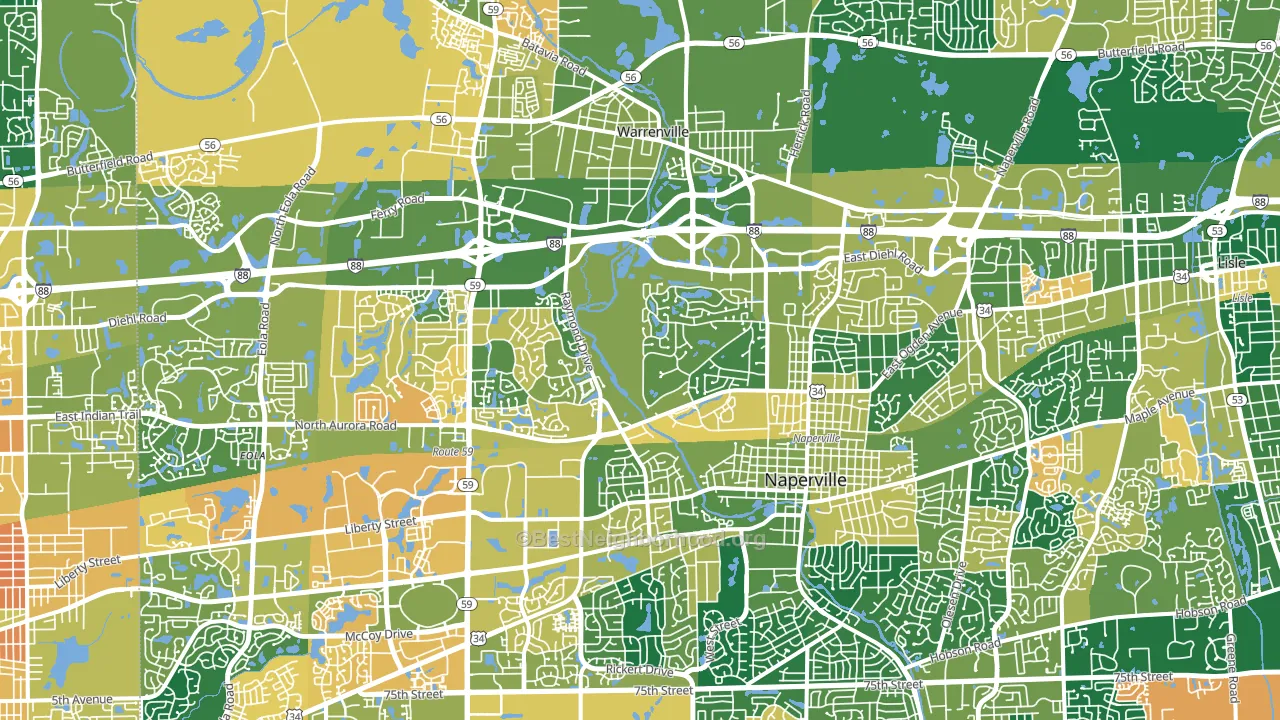 60563, IL block-group voter-turnout map