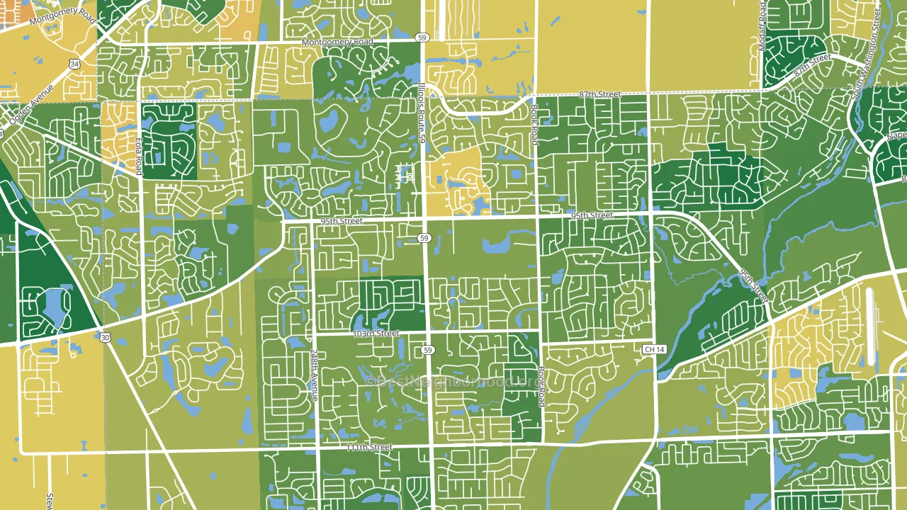 60564, IL block-group voter-turnout map