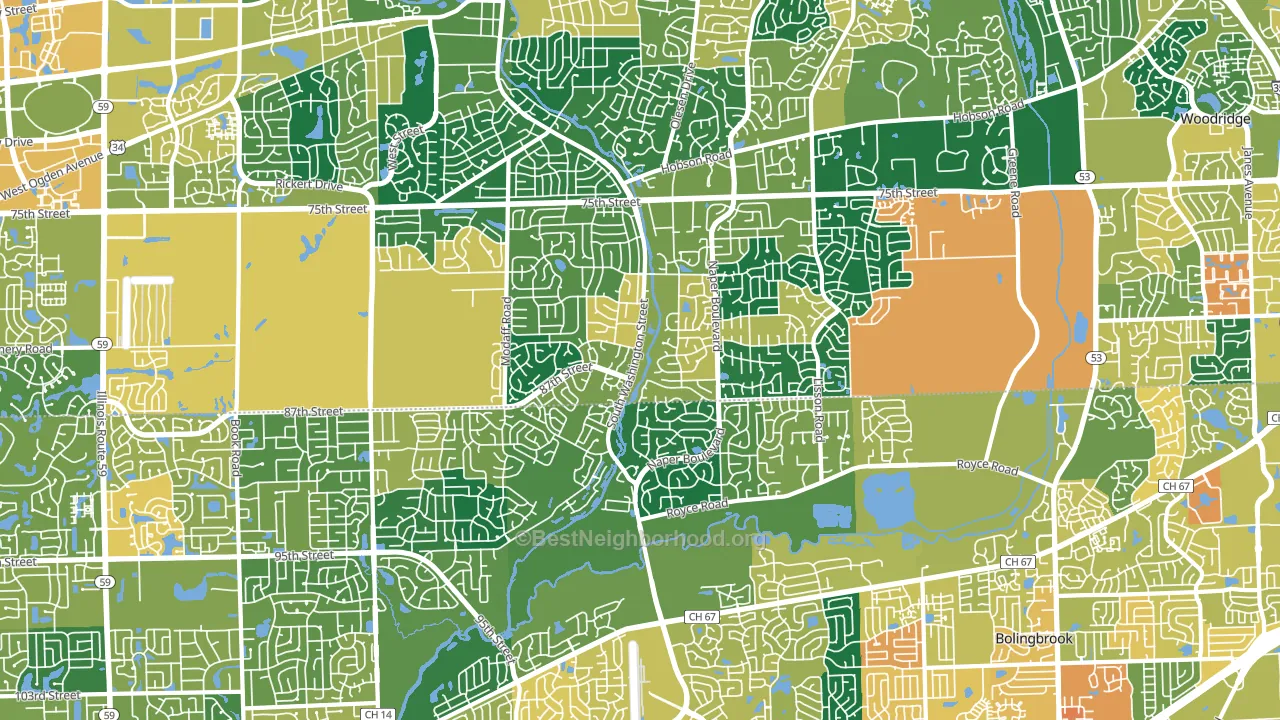 60565, IL block-group voter-turnout map
