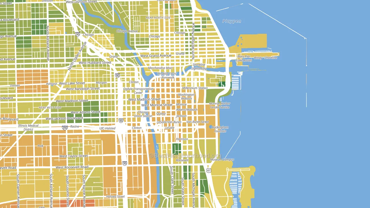 60603, IL block-group voter-turnout map