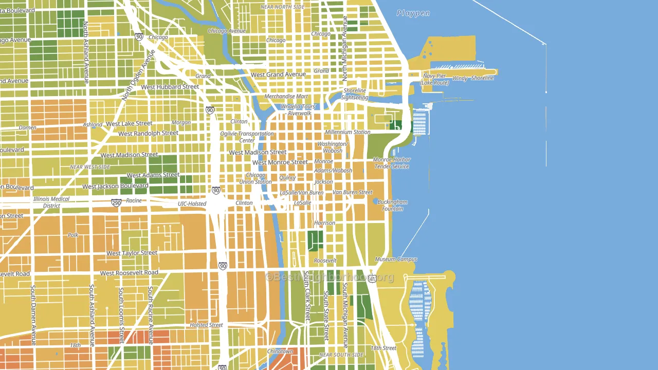 60604, IL block-group voter-turnout map