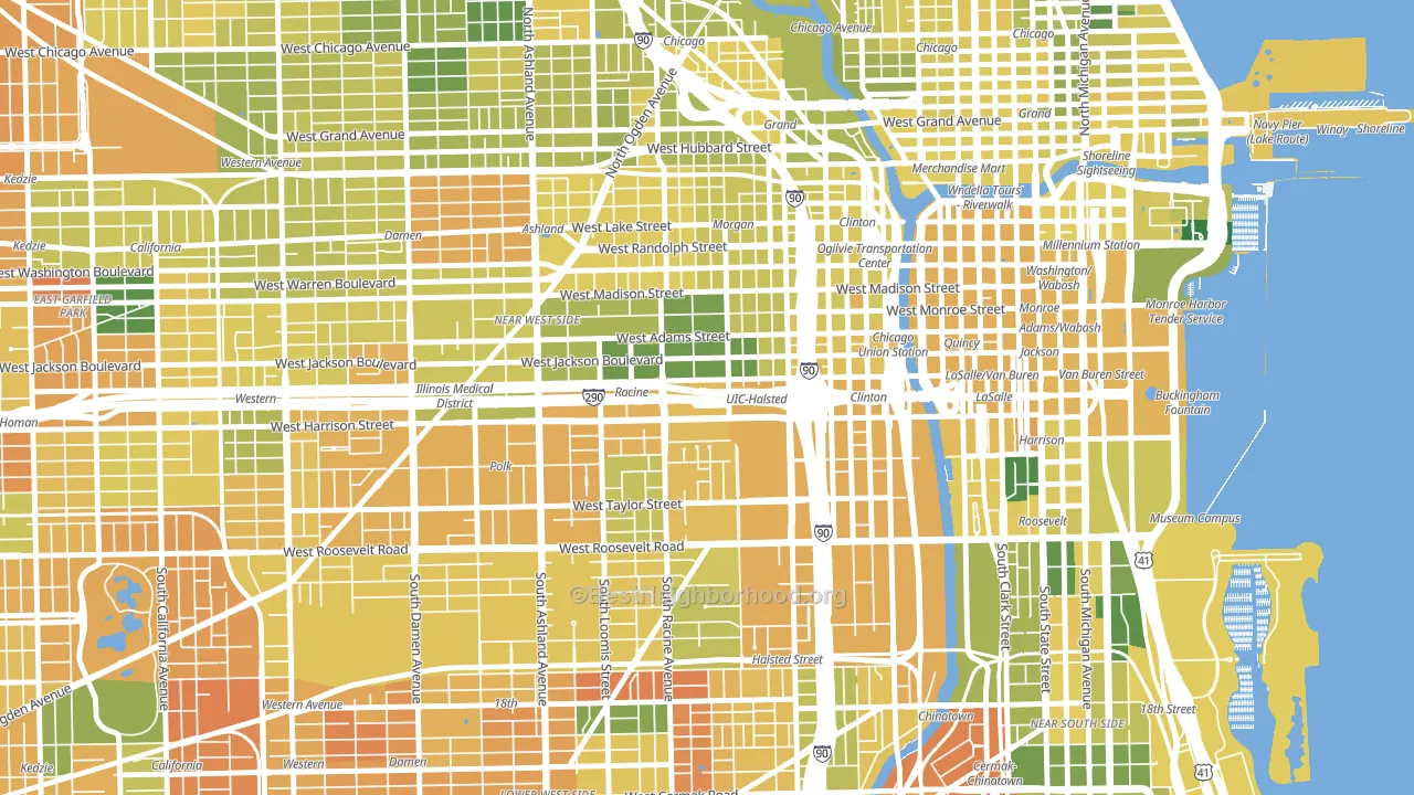 60607, IL block-group voter-turnout map