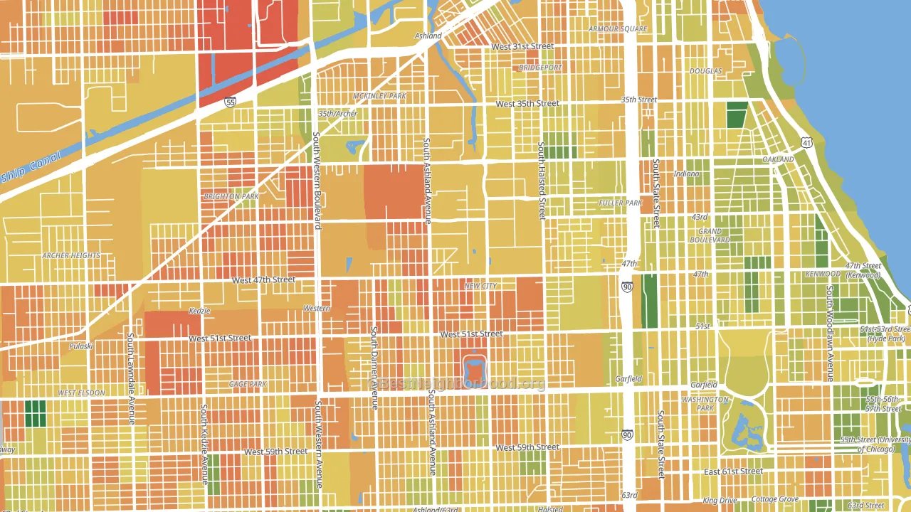 60609, IL block-group voter-turnout map
