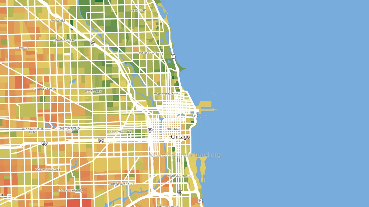 60611, IL block-group voter-turnout map